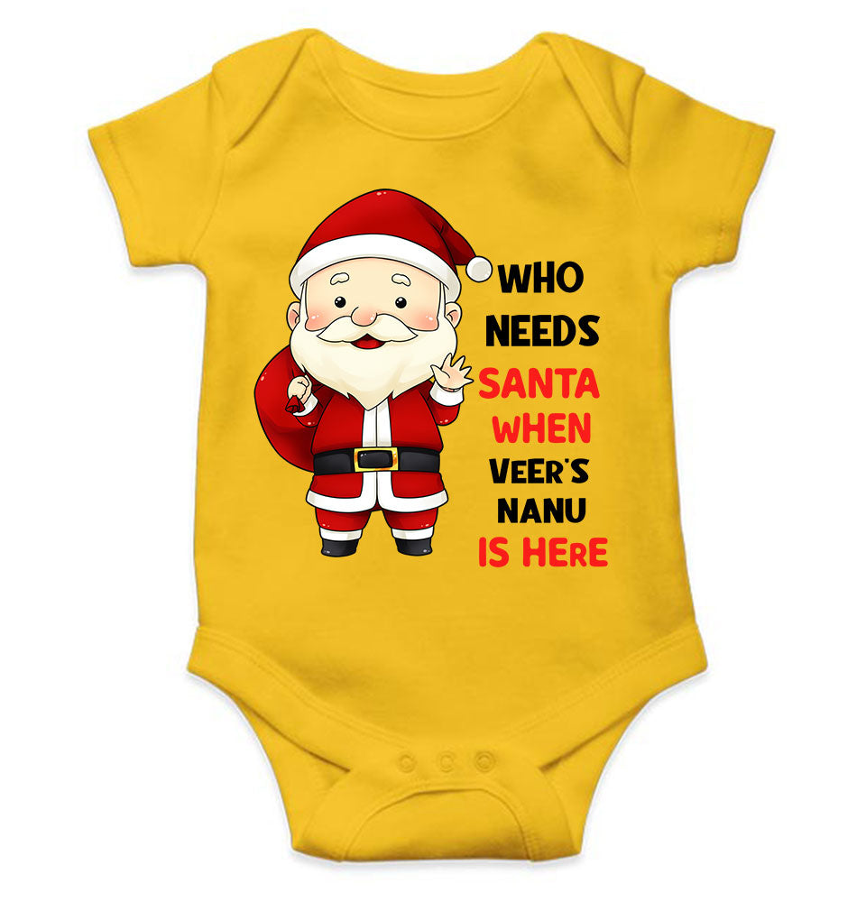 Customized Name Santa Nanu Is Here Christmas Rompers for Baby Boy- KidsFashionVilla