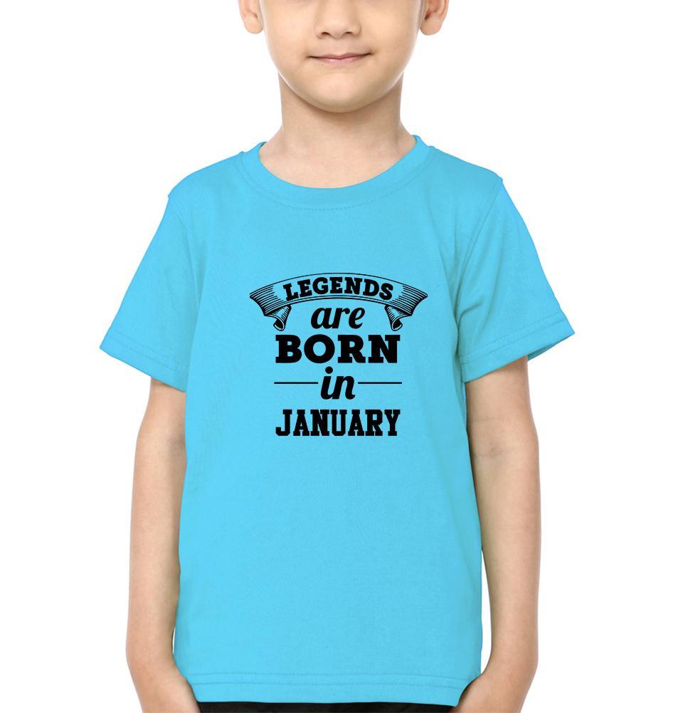 Legends are Born in January Half Sleeves T-Shirt for Boy-KidsFashionVilla