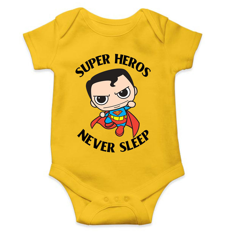 Super Heros Never Sleeps Rompers for Baby Girl- KidsFashionVilla
