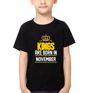 Kings Are Born In November Half Sleeves T-Shirt for Boy-KidsFashionVilla