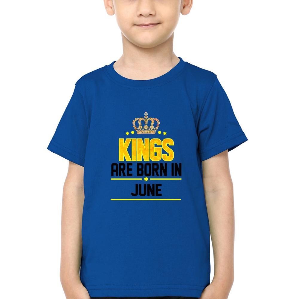 Kings Are Born In June Half Sleeves T-Shirt for Boy-KidsFashionVilla