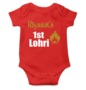 Custom Baby Name First Lohri Rompers for Baby Girl- KidsFashionVilla