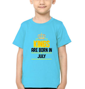 Kings Are Born In July Half Sleeves T-Shirt for Boy-KidsFashionVilla
