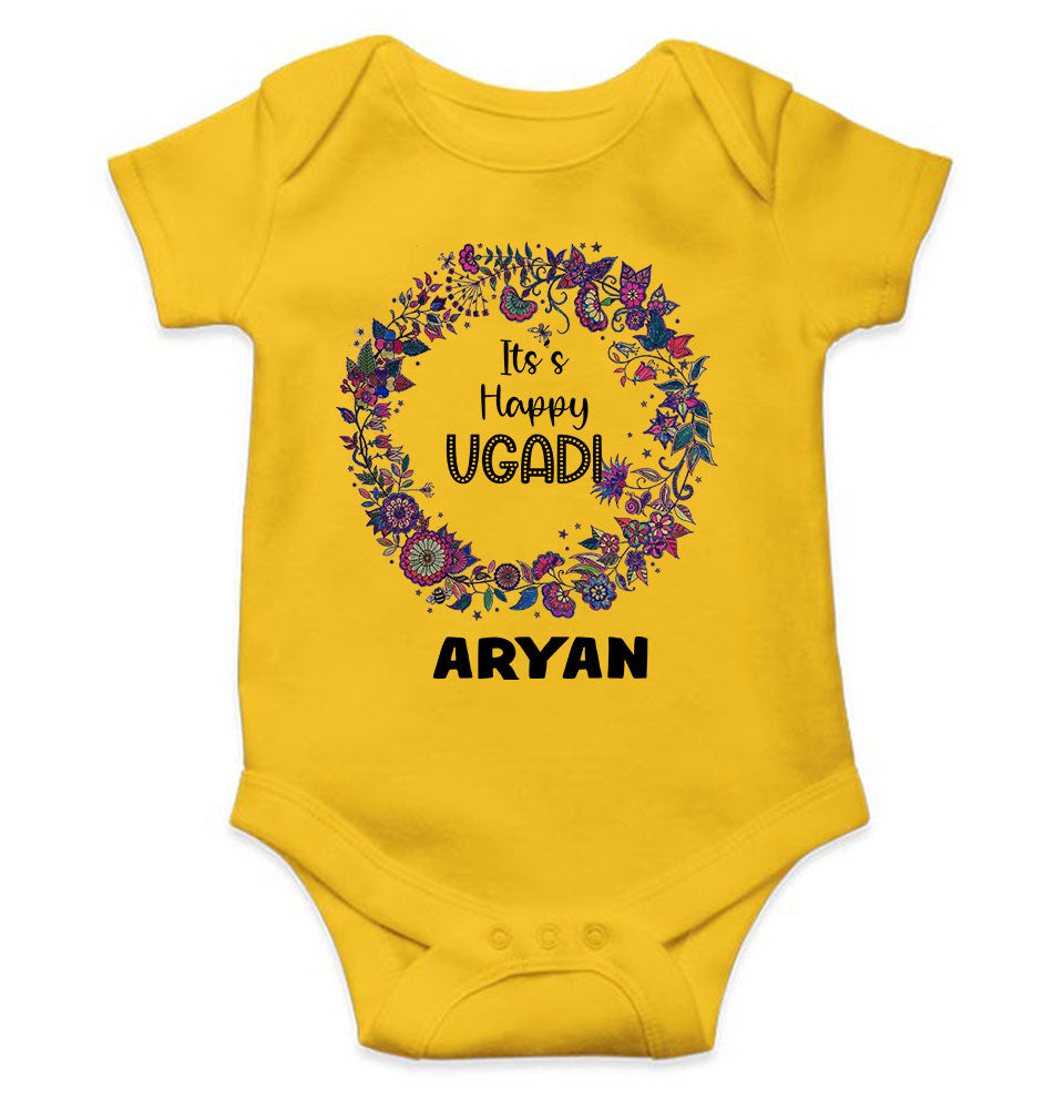 Custom Name Its Happy Ugadi Rompers for Baby Boy- KidsFashionVilla
