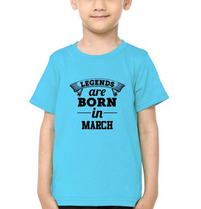 Legends are Born in March Half Sleeves T-Shirt for Boy-KidsFashionVilla