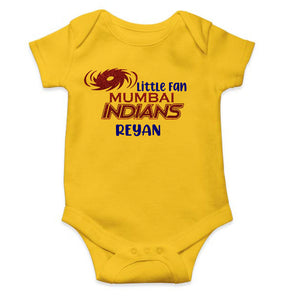 Custom Name IPL MI Mumbai Indians Little Fan Rompers for Baby Boy- KidsFashionVilla