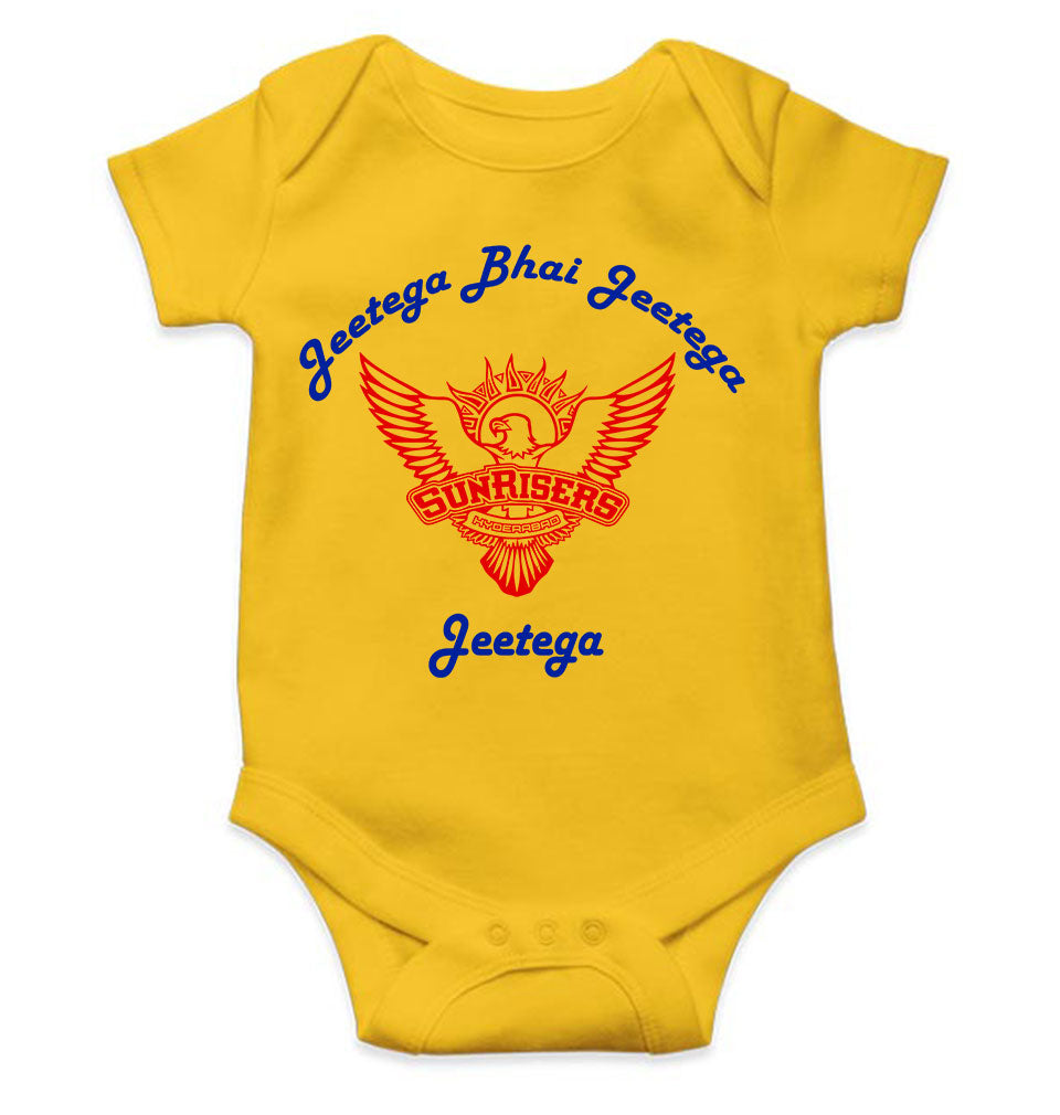IPL Sunrisers Hyderabad Jeetega Bhai Jeetega SRH Jeetega Rompers for Baby Boy- KidsFashionVilla