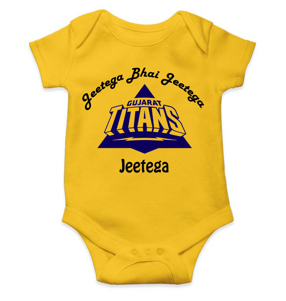 IPL Gujarat Titans Jeetega Bhai Jeetega GT Jeetega Rompers for Baby Boy- KidsFashionVilla