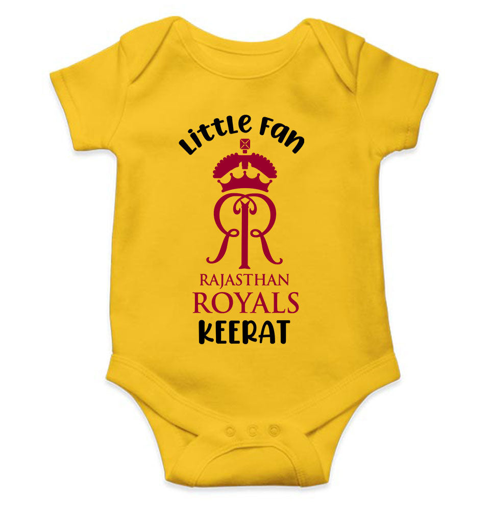 Custom Name IPL RR Rajasthan Royals Little Fan Rompers for Baby Girl- KidsFashionVilla