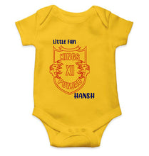 Load image into Gallery viewer, Custom Name IPL PBKS Punjab Super Kings Little Fan Rompers for Baby Boy- KidsFashionVilla
