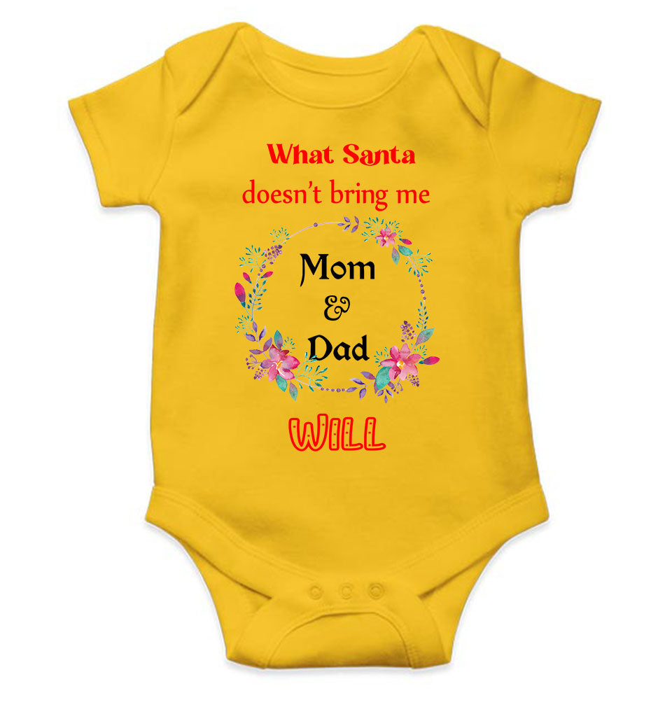 What Santa Does Not Bring Me Mom & Dad Will Christmas Rompers for Baby Boy- KidsFashionVilla