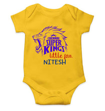 Load image into Gallery viewer, Custom Name IPL CSK Chennai Super Kings Little Fan Rompers for Baby Boy- KidsFashionVilla
