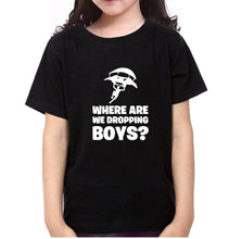Load image into Gallery viewer, PUBG Where Are We Dropping Boys Half Sleeves T-Shirt For Girls -KidsFashionVilla
