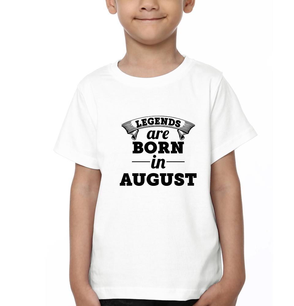 Legends are Born in August Half Sleeves T-Shirt for Boy-KidsFashionVilla