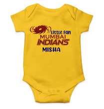 Load image into Gallery viewer, Custom Name IPL MI Mumbai Indians Little Fan Rompers for Baby Girl- KidsFashionVilla
