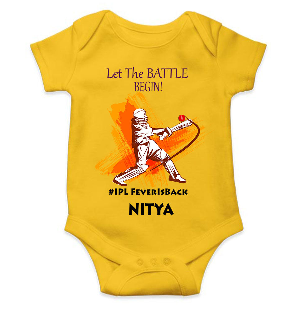 Custom Name IPL Fever Rompers for Baby Girl- KidsFashionVilla