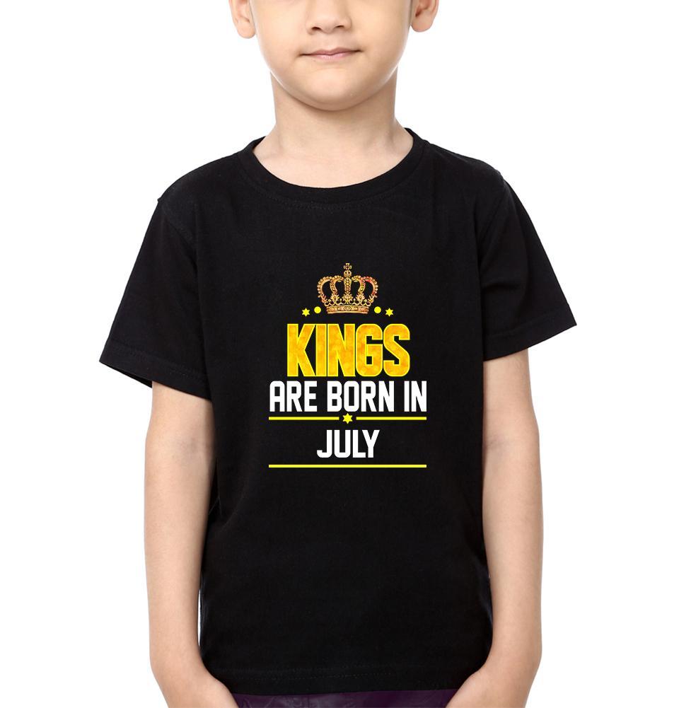 Kings Are Born In July Half Sleeves T-Shirt for Boy-KidsFashionVilla