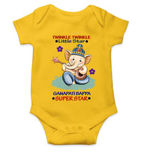 Load image into Gallery viewer, Twinkle Twinkle Little Star Ganpati Bappa Superstar Ganesh Chaturthi Rompers for Baby Boy- KidsFashionVilla

