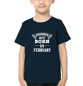 Legends are Born in February Half Sleeves T-Shirt for Boy-KidsFashionVilla