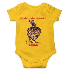Custom Name IPL KKR Kolkata Knight Riders Korbo Lorbo Jeetbo Re Rompers for Baby Boy- KidsFashionVilla