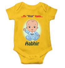 Load image into Gallery viewer, Custom Name My First Rakhi Rompers for Baby Boy- KidsFashionVilla
