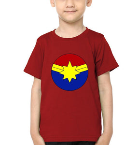 Captain Marvel Logo Half Sleeves T-Shirt for Boy-KidsFashionVilla