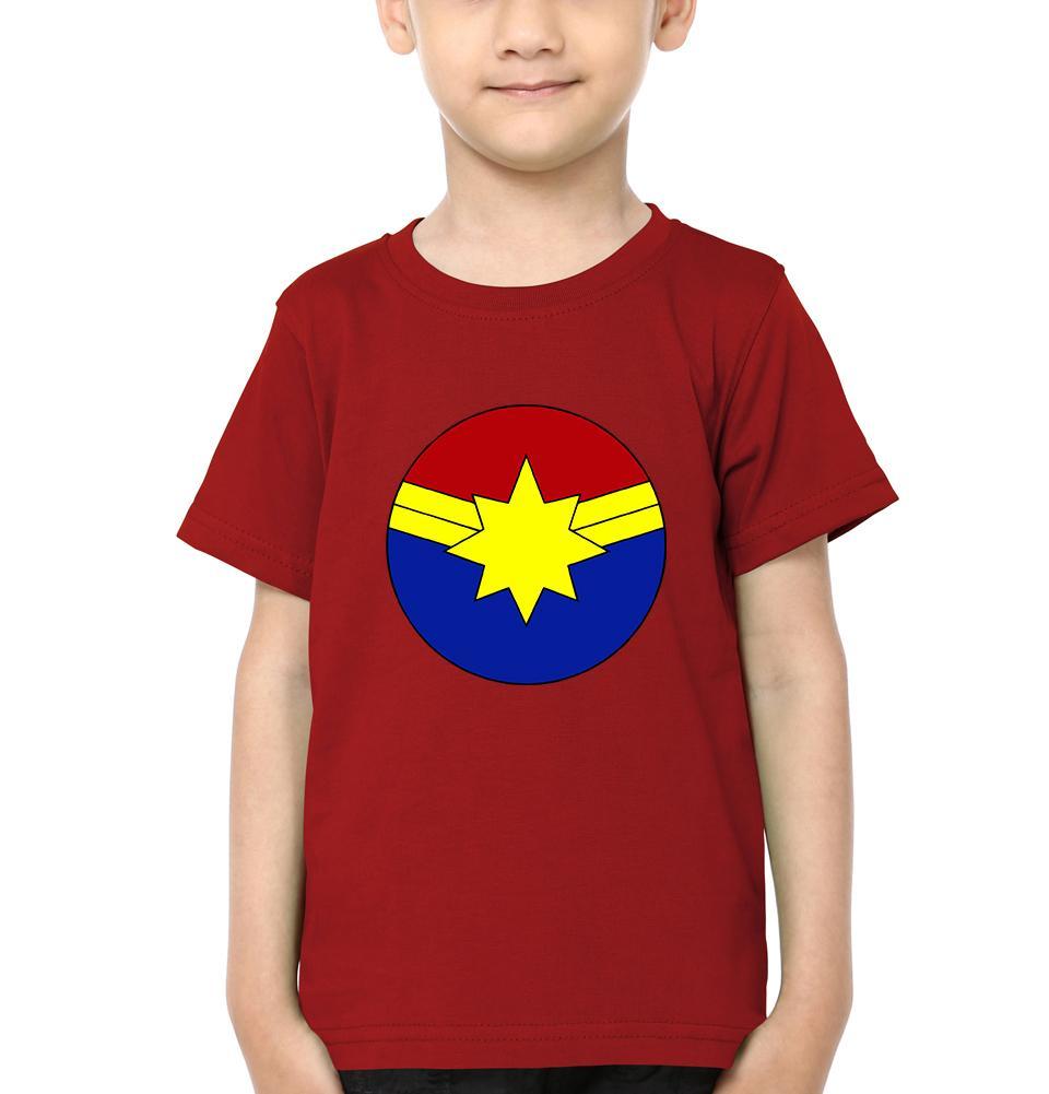 Captain Marvel Logo Half Sleeves T-Shirt for Boy-KidsFashionVilla