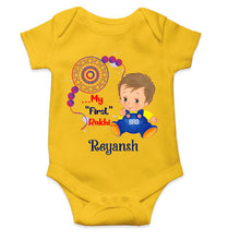 Load image into Gallery viewer, Custom Name My First Rakhi Rompers for Baby Boy- KidsFashionVilla
