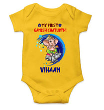 Load image into Gallery viewer, My First Ganesh Chaturthi Rompers for Baby Boy- KidsFashionVilla
