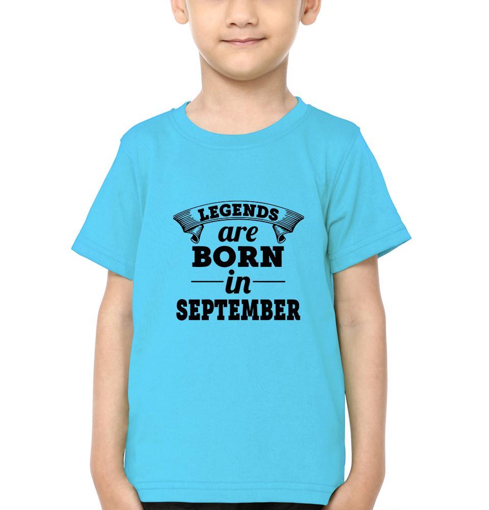 Legends are Born in September Half Sleeves T-Shirt for Boy-KidsFashionVilla