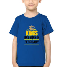 Load image into Gallery viewer, Kings Are Born In February Half Sleeves T-Shirt for Boy-KidsFashionVilla
