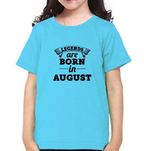 Load image into Gallery viewer, Legends are Born in August Half Sleeves T-Shirt For Girls -KidsFashionVilla
