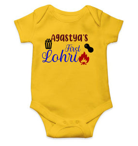 Custom Baby Name First Lohri Rompers for Baby Girl- KidsFashionVilla
