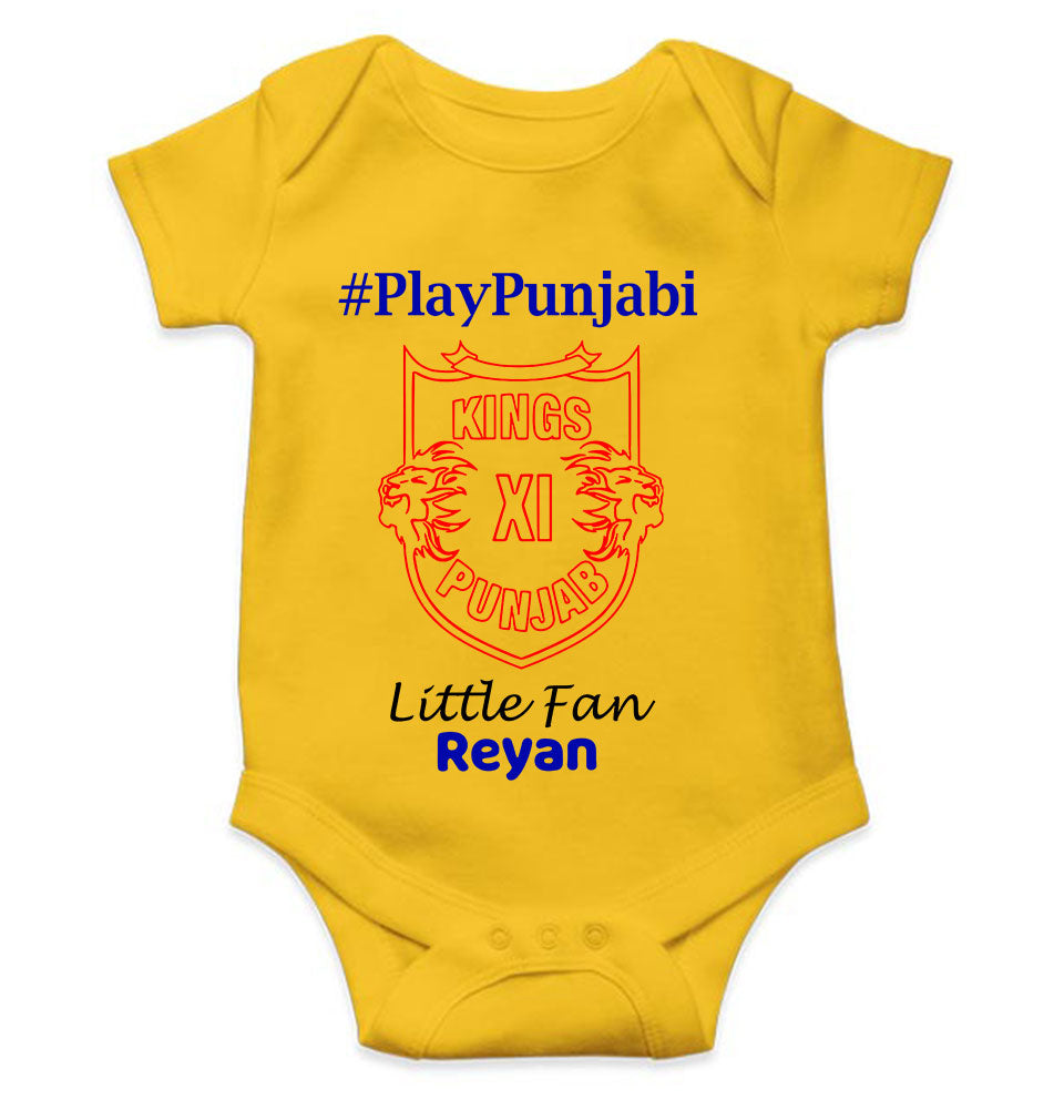 Custom Name IPL PBKS Punjab Kings PlayPunjabi Kings Eleven Punjab Rompers for Baby Boy- KidsFashionVilla