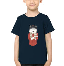 Load image into Gallery viewer, Hipster Wolf Half Sleeves T-Shirt for Boy-KidsFashionVilla
