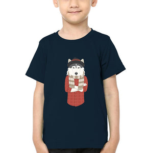 Hipster Wolf Half Sleeves T-Shirt for Boy-KidsFashionVilla