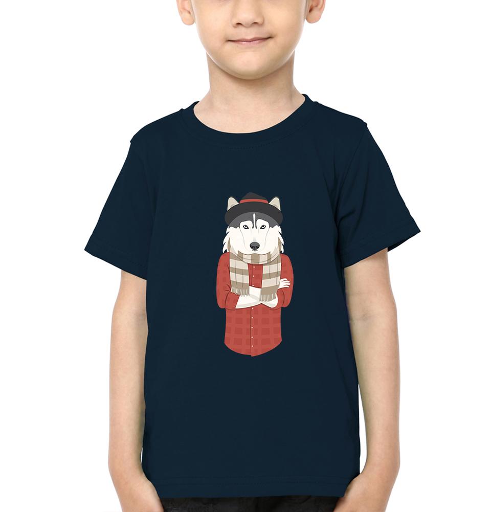 Hipster Wolf Half Sleeves T-Shirt for Boy-KidsFashionVilla