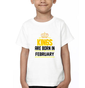 Kings Are Born In February Half Sleeves T-Shirt for Boy-KidsFashionVilla