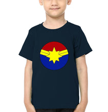 Load image into Gallery viewer, Captain Marvel Logo Half Sleeves T-Shirt for Boy-KidsFashionVilla

