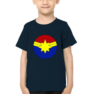 Captain Marvel Logo Half Sleeves T-Shirt for Boy-KidsFashionVilla