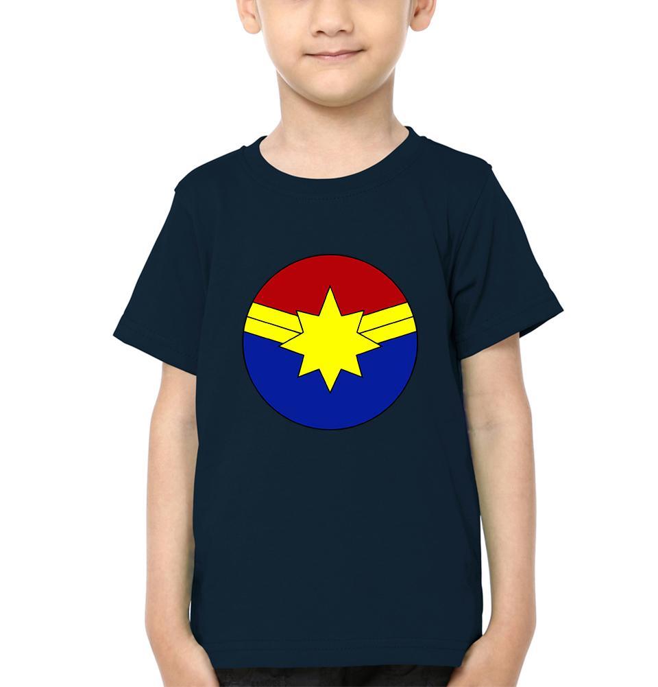 Captain Marvel Logo Half Sleeves T-Shirt for Boy-KidsFashionVilla