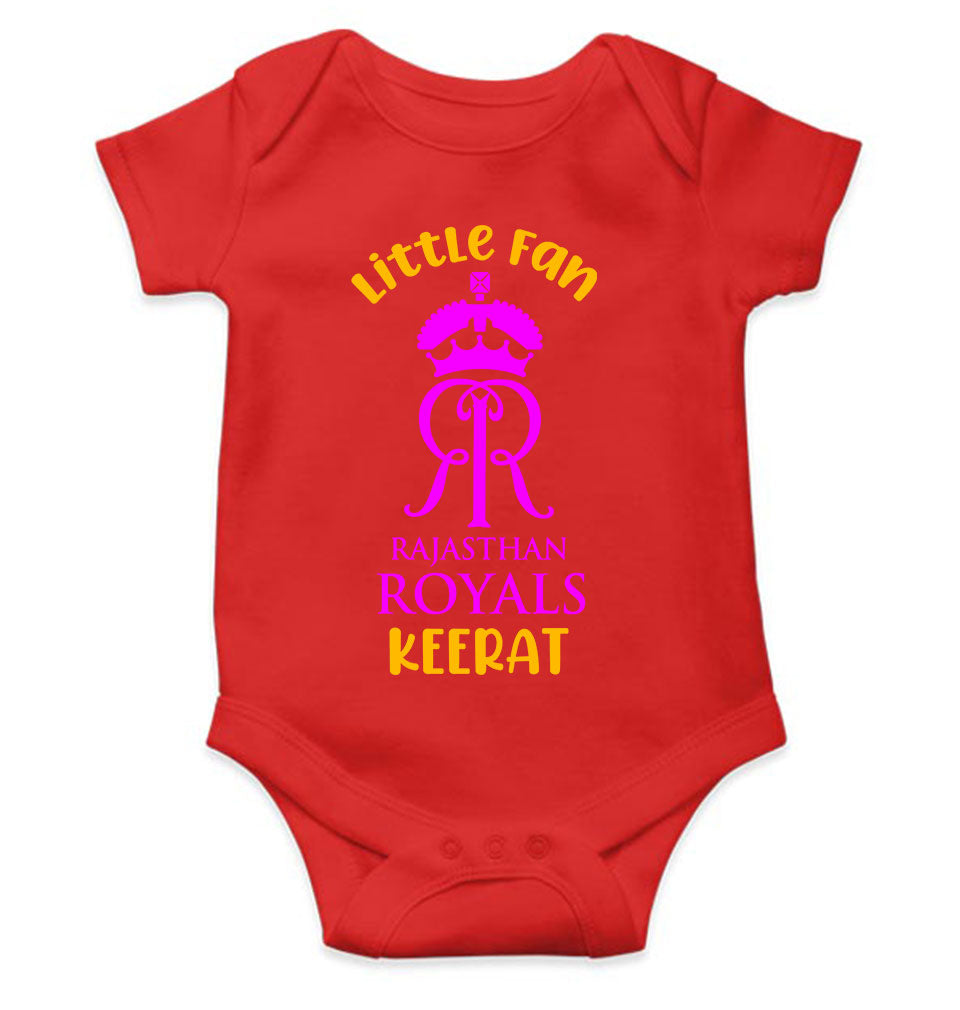 Custom Name IPL RR Rajasthan Royals Little Fan Rompers for Baby Girl- KidsFashionVilla