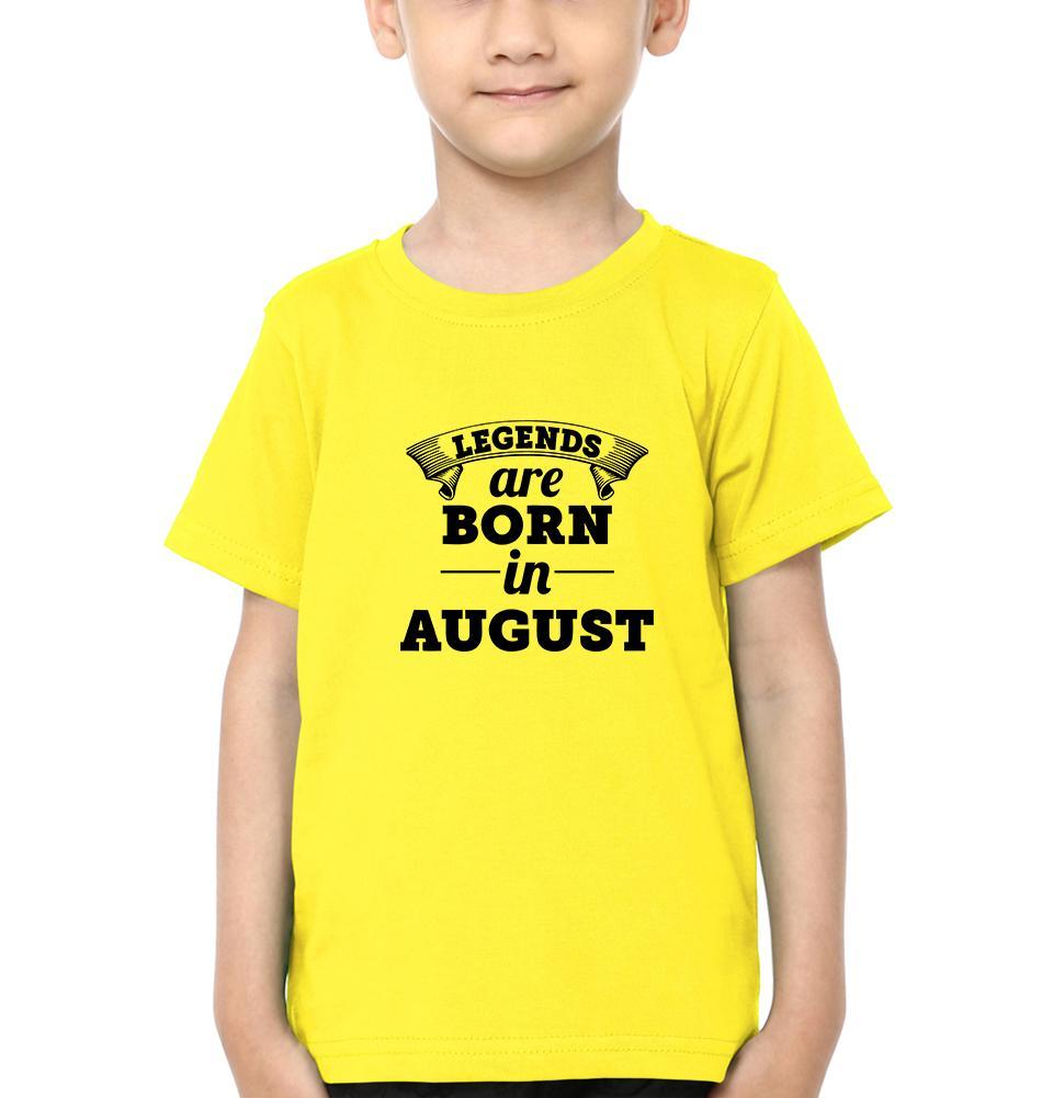 Legends are Born in August Half Sleeves T-Shirt for Boy-KidsFashionVilla