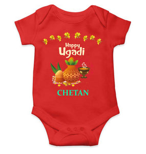 Custom Name Happy Ugadi Rompers for Baby Boy- KidsFashionVilla