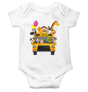 Zoo Bus Cartoon Rompers for Baby Boy- KidsFashionVilla