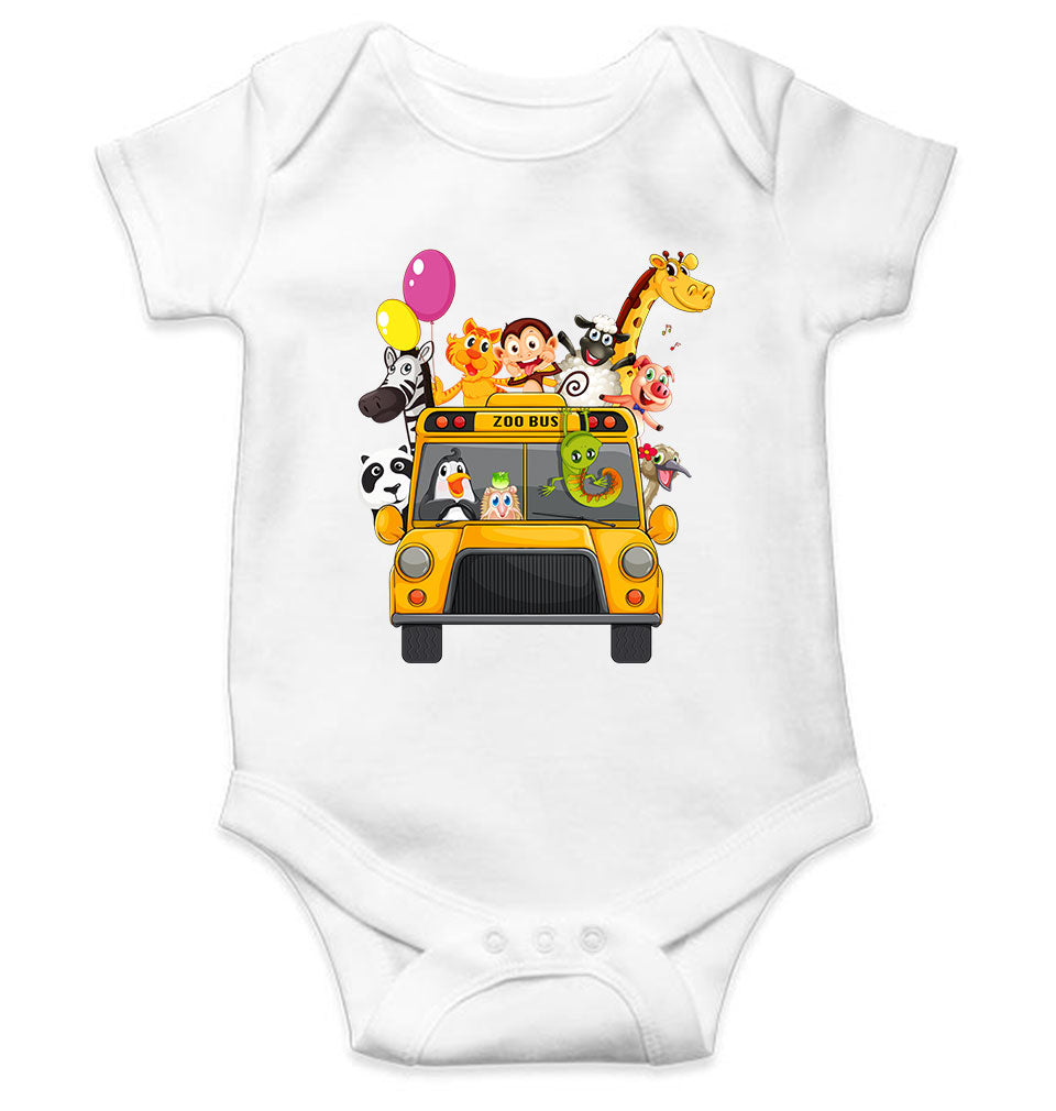 Zoo Bus Cartoon Rompers for Baby Boy- KidsFashionVilla