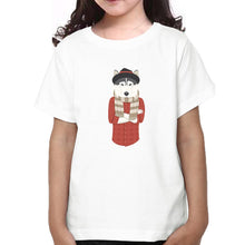 Load image into Gallery viewer, Hipster Wolf Half Sleeves T-Shirt For Girls -KidsFashionVilla
