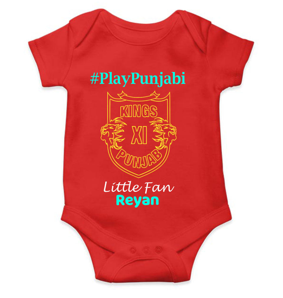 Custom Name IPL PBKS Punjab Kings PlayPunjabi Kings Eleven Punjab Rompers for Baby Boy- KidsFashionVilla