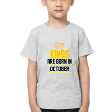 Load image into Gallery viewer, Kings Are Born In October Half Sleeves T-Shirt for Boy-KidsFashionVilla
