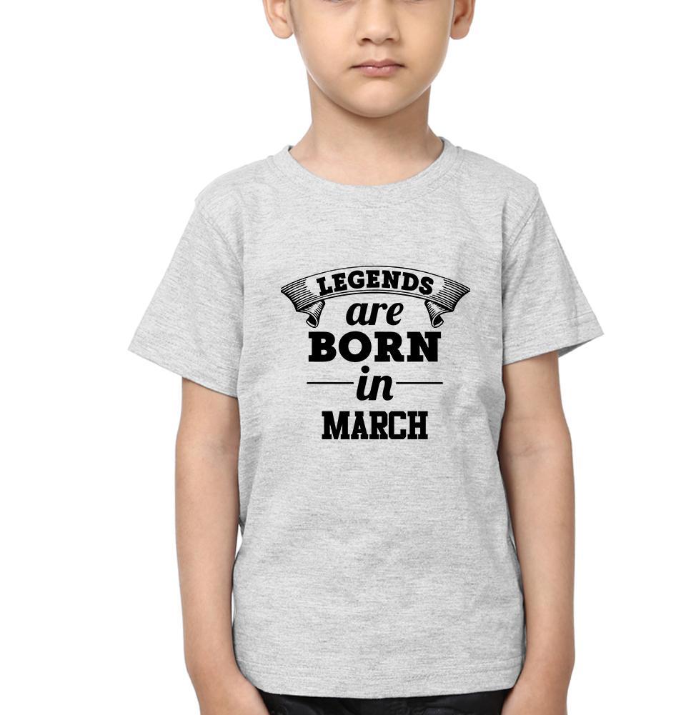 Legends are Born in March Half Sleeves T-Shirt for Boy-KidsFashionVilla